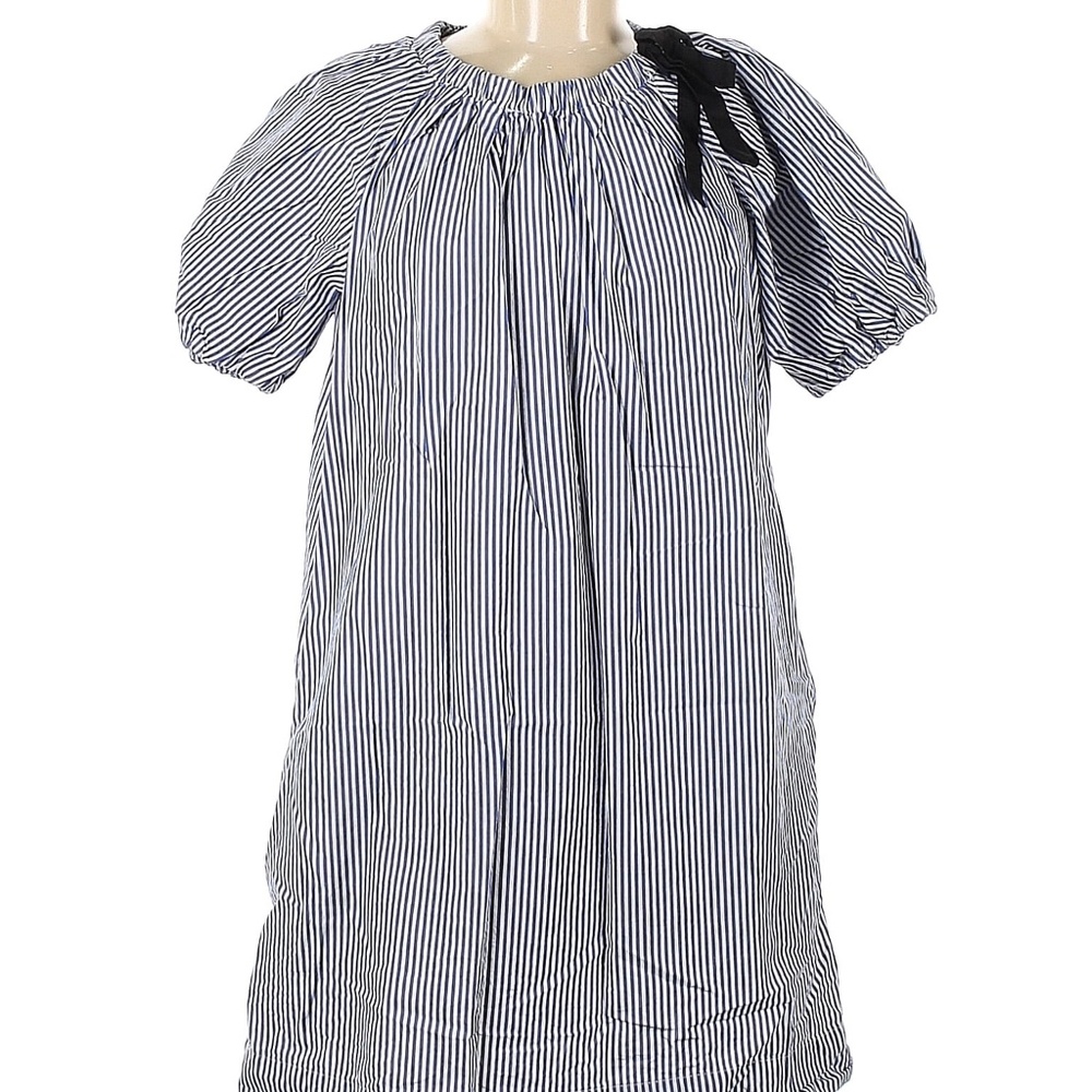 Elegant Black and White Striped Mini Dress